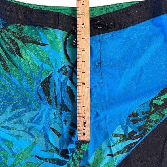 O'Neill Mens Jordy Freak Boardshorts Summer Palm Print Aqua Blue Size 34 - Picture 6 of 8